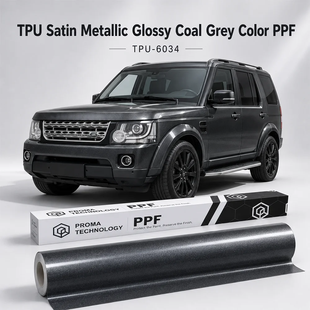 TPU Satin Metallic Glossy Coal Grey Color PPF-Main Image