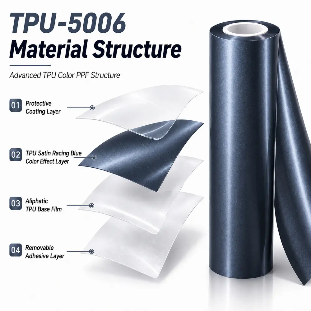 TPU Satin Racing Blue Color PPF