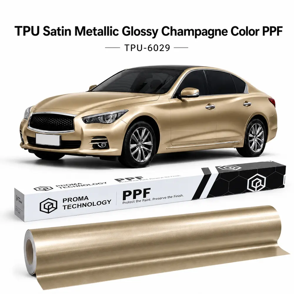TPU Satin metallic Glossy Champagne Color PPF-Main image