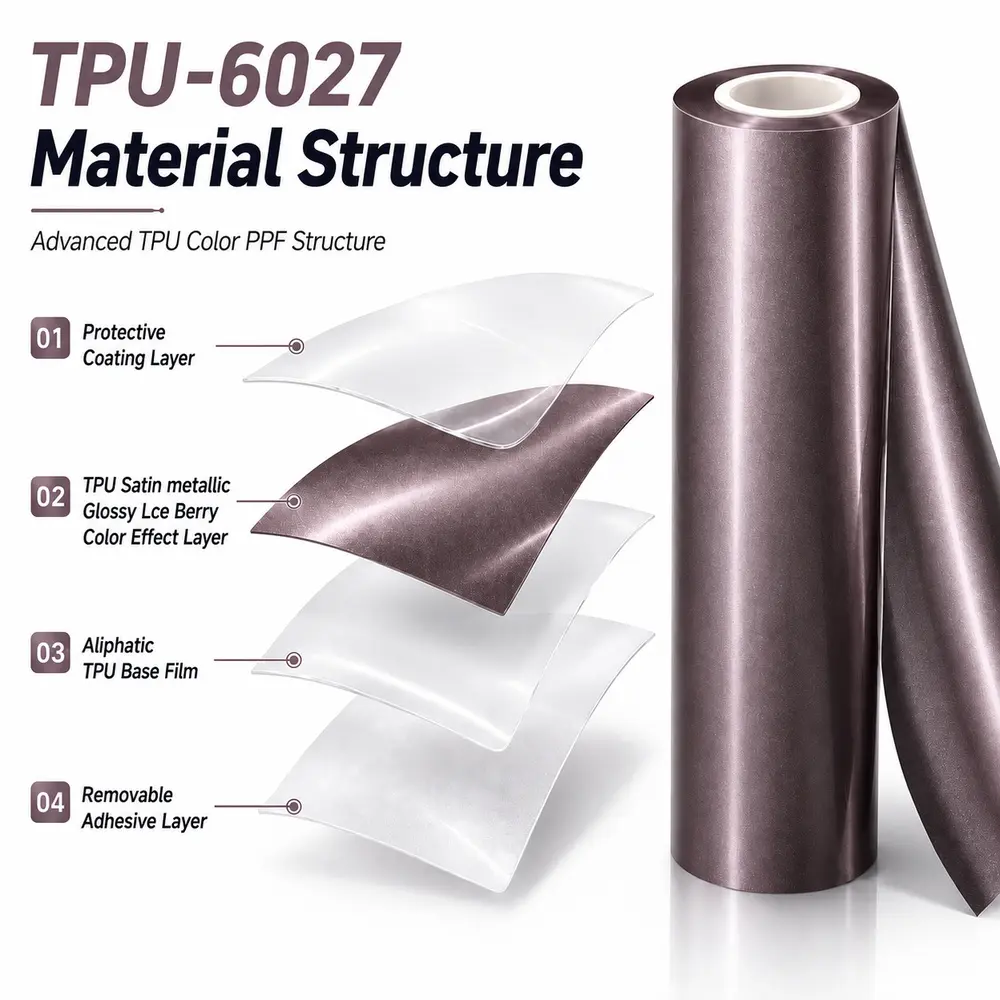 TPU Satin metallic Glossy Lce Berry Color PPF