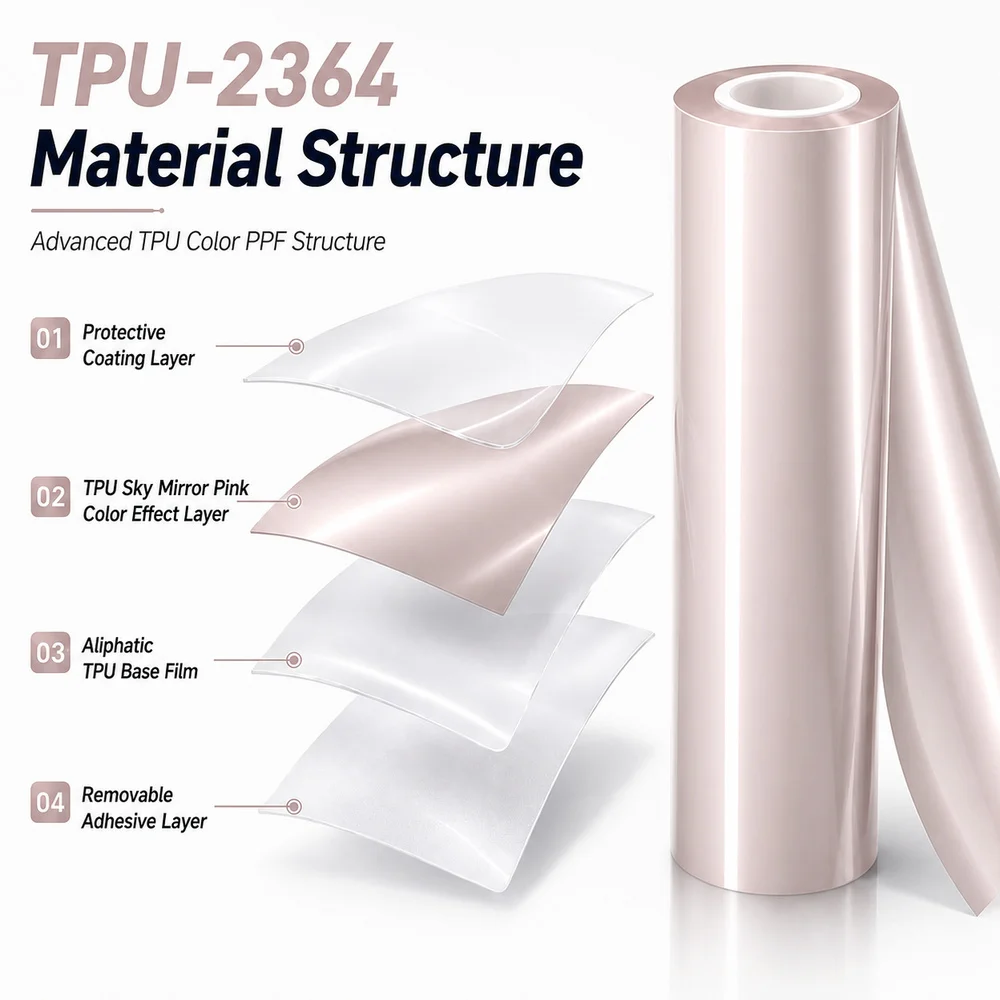 TPU Sky Mirror Pink Color PPF