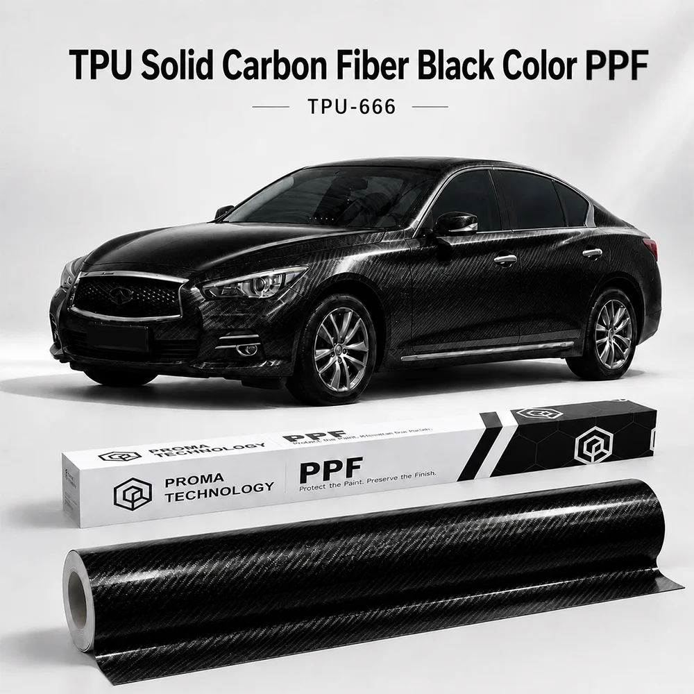 TPU Solid Carbon Fiber Black Color PPF-Main Image