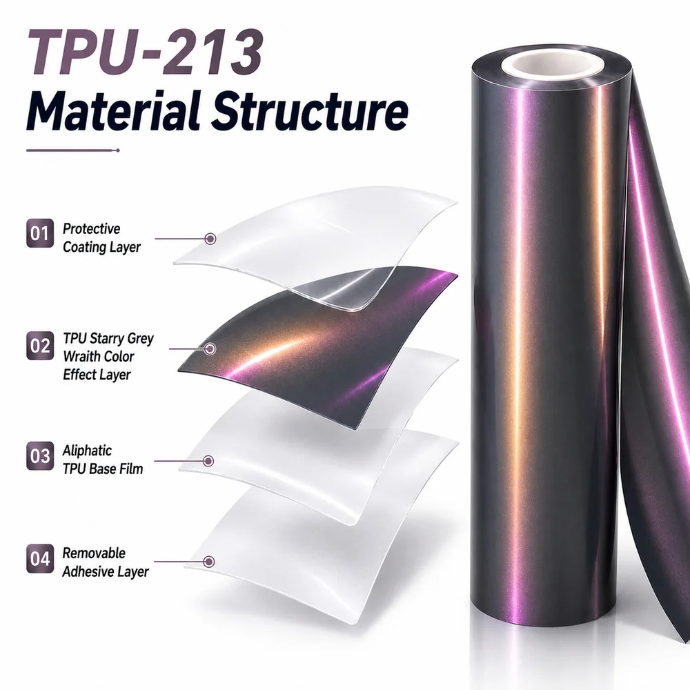 TPU Starry Grey Wraith Color PPF Self-adhesive Car Protection Film