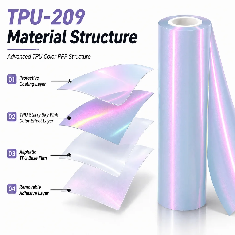 TPU Starry Sky Pink Color PPF Car Paint Protective Film
