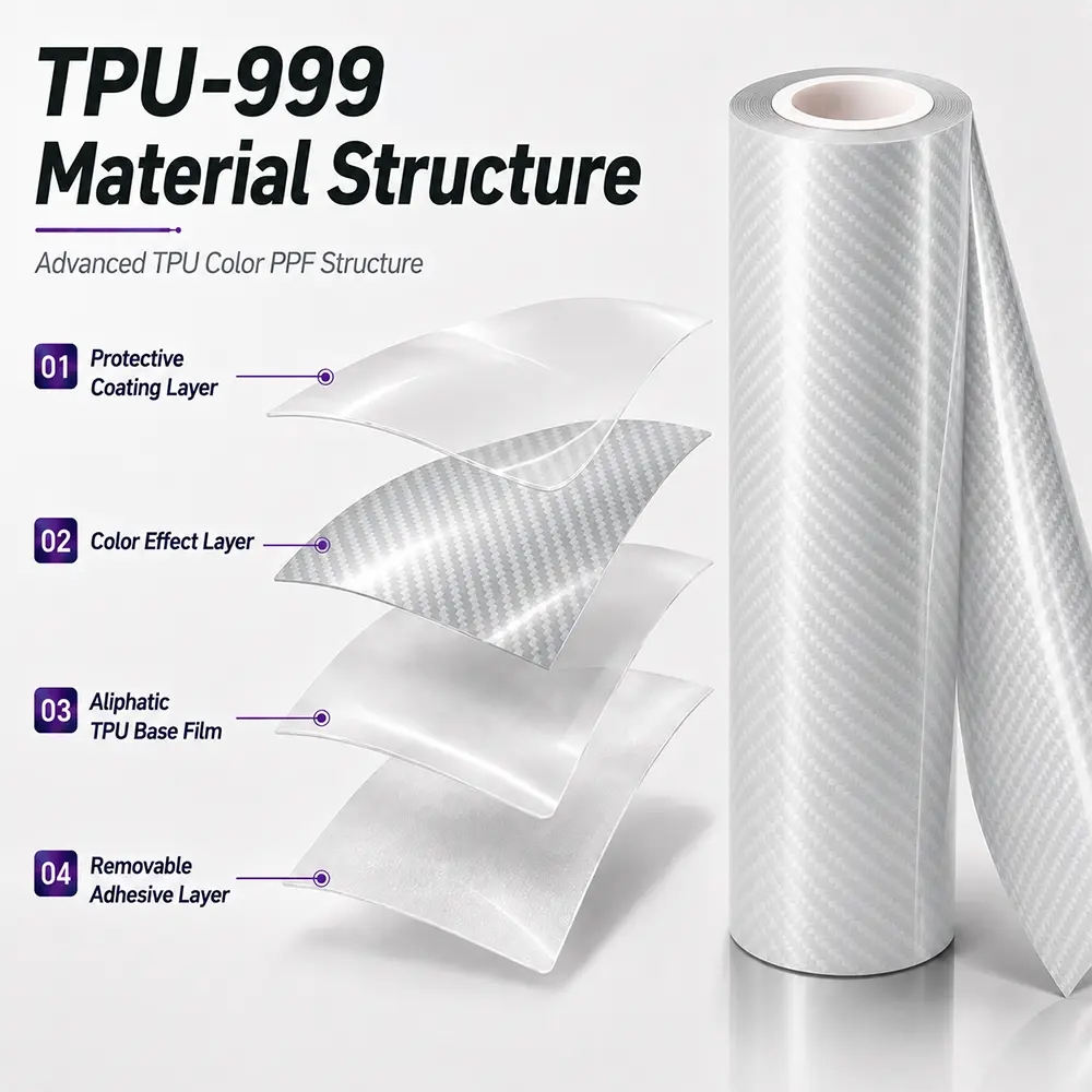 TPU Transparent Carbon Fiber Color PPF Car Paint Protective Film