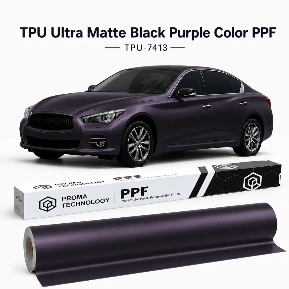 TPU Ultra Matte Black Purple Color PPF-Main image