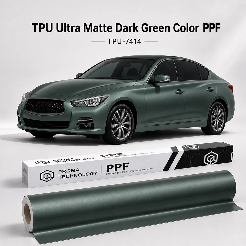 TPU Ultra Matte Dark Green Color PPF-Main image display
