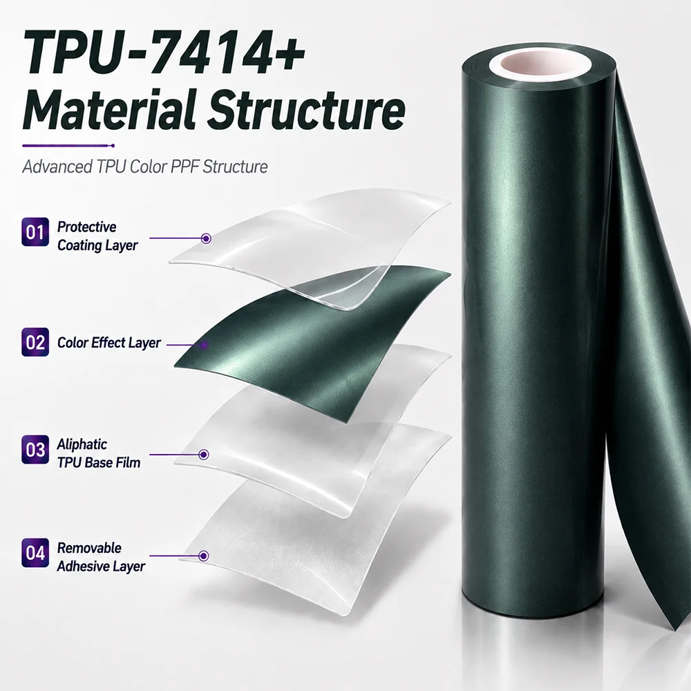 TPU Ultra Matte Dark Green Color PPF Paint Protection Film