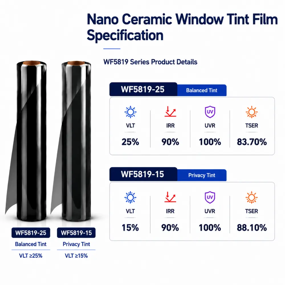 100% UVR Nano Ceramic Window Tint Film Roll