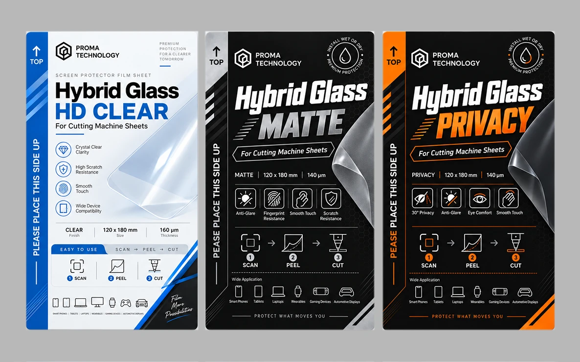 Hybrid Glass Screen Protector Sheets